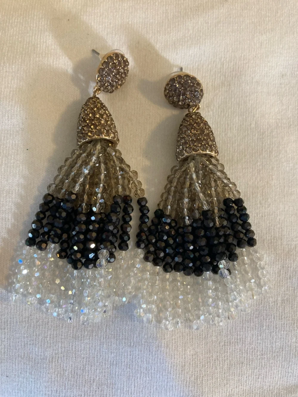 Baublebar Beaded Fringe Statement Chandelier Earrings